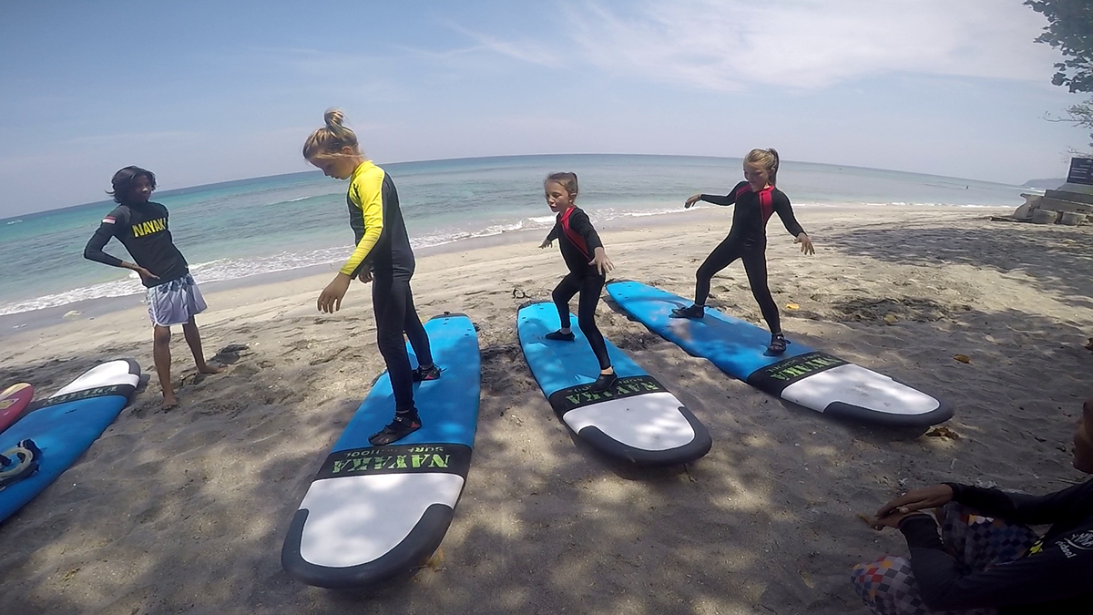 Kids surf lesson Senggigi